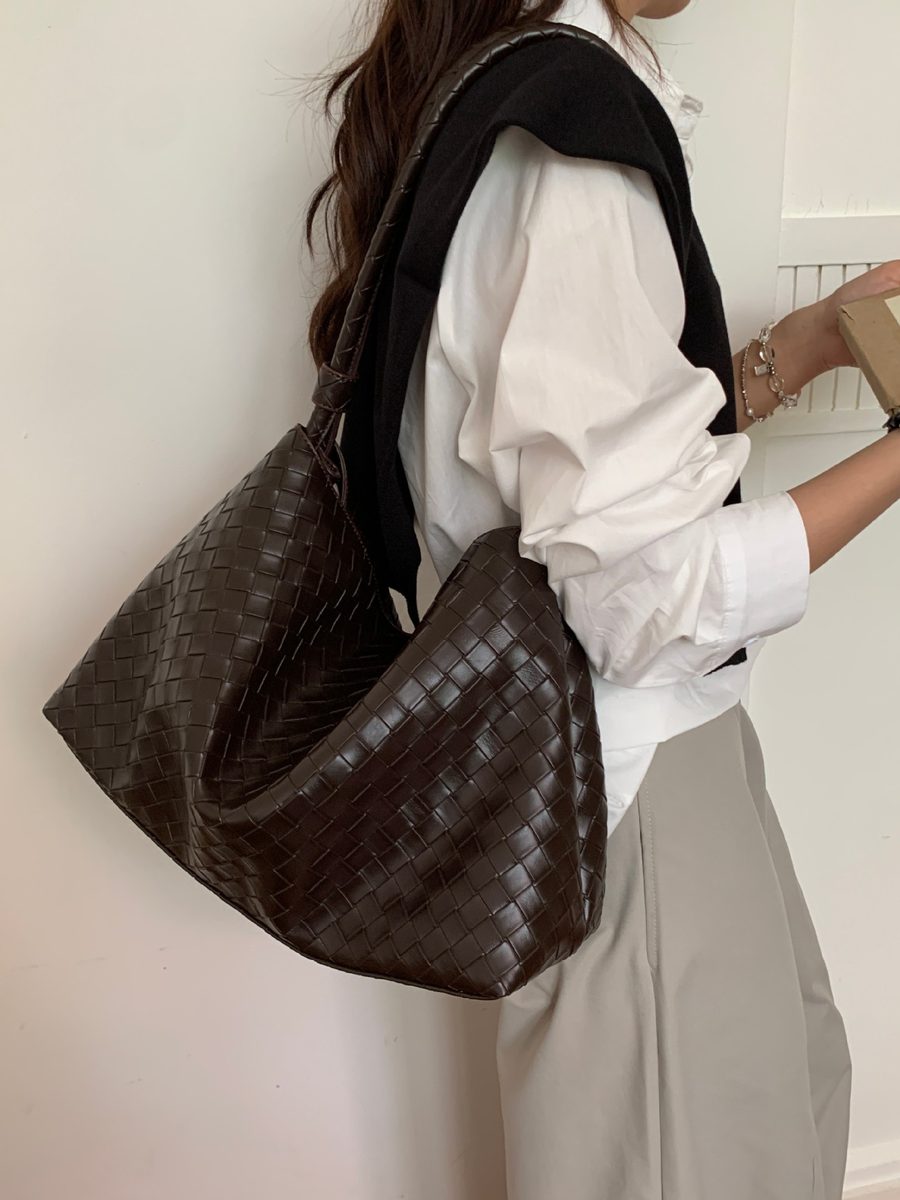Vintage Woven Large Tote Shoulder Bag view 7