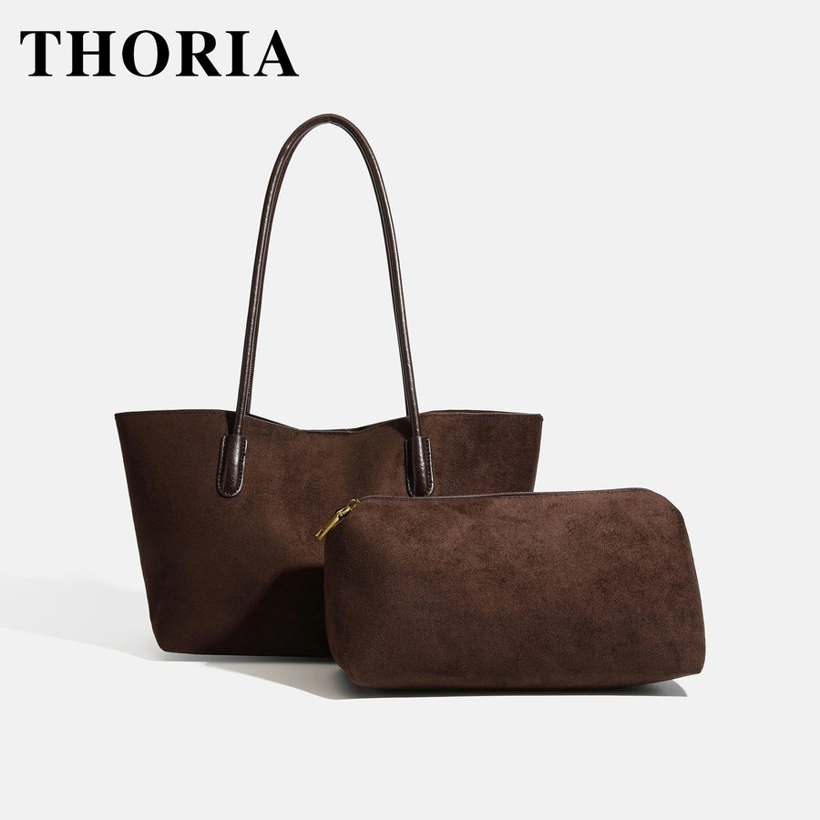 Leopard Print Suede Large Tote Shoulder Bag