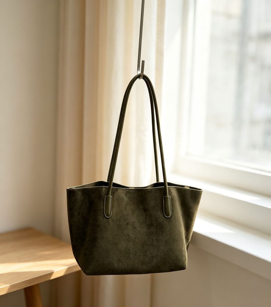 Leopard Print Suede Large Tote Shoulder Bag view 9