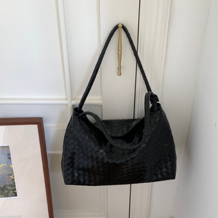 Woven Large Tote Shoulder Bag view 2