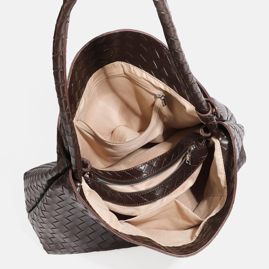 Woven Large Tote Shoulder Bag view 4