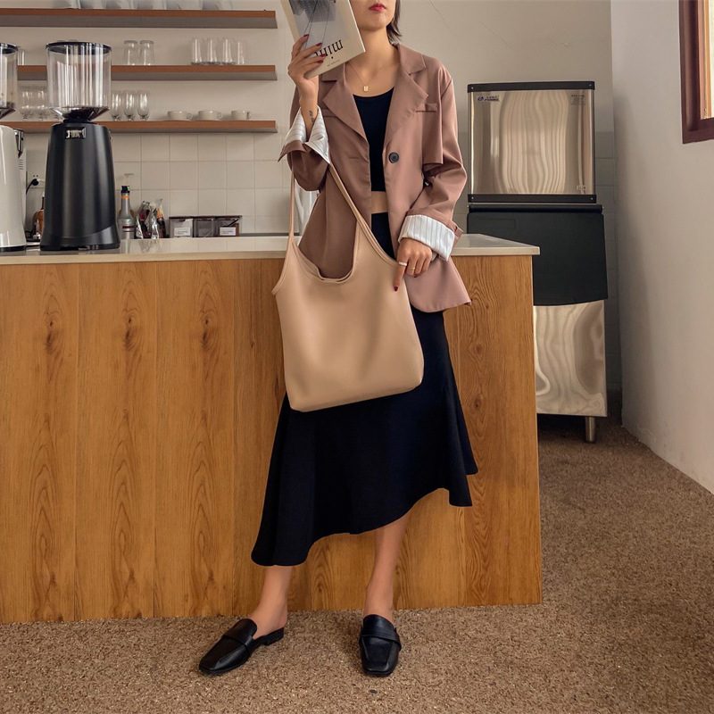 Soft Leather Large Tote Shoulder Bag view 7