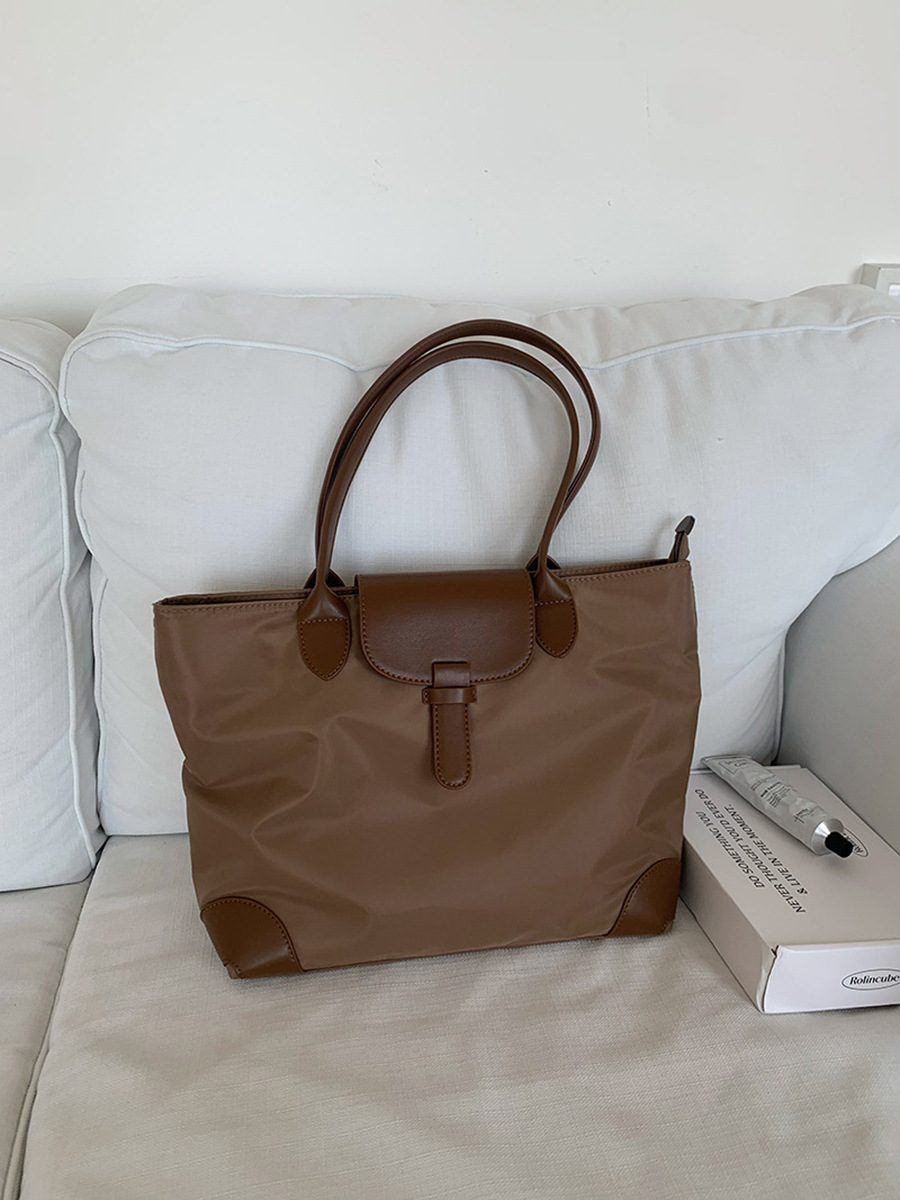 Nylon Canvas Large Tote Shoulder Bag view 6