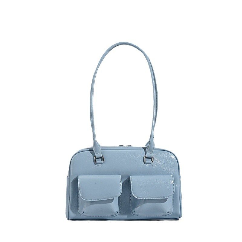 Waxed Leather Double-Pocket Tote Bag view 5