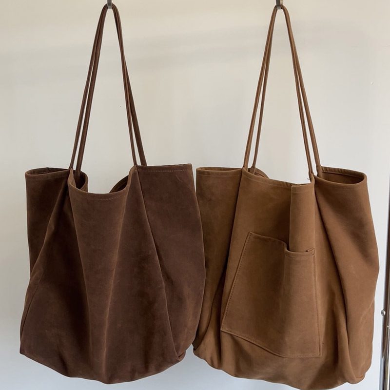 Suede Slouchy Shoulder Tote Bag view 2
