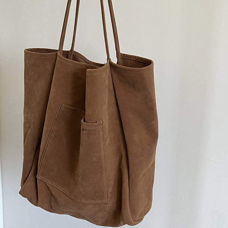 Suede Slouchy Shoulder Tote Bag view 3