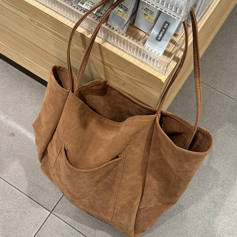 Suede Slouchy Shoulder Tote Bag view 4