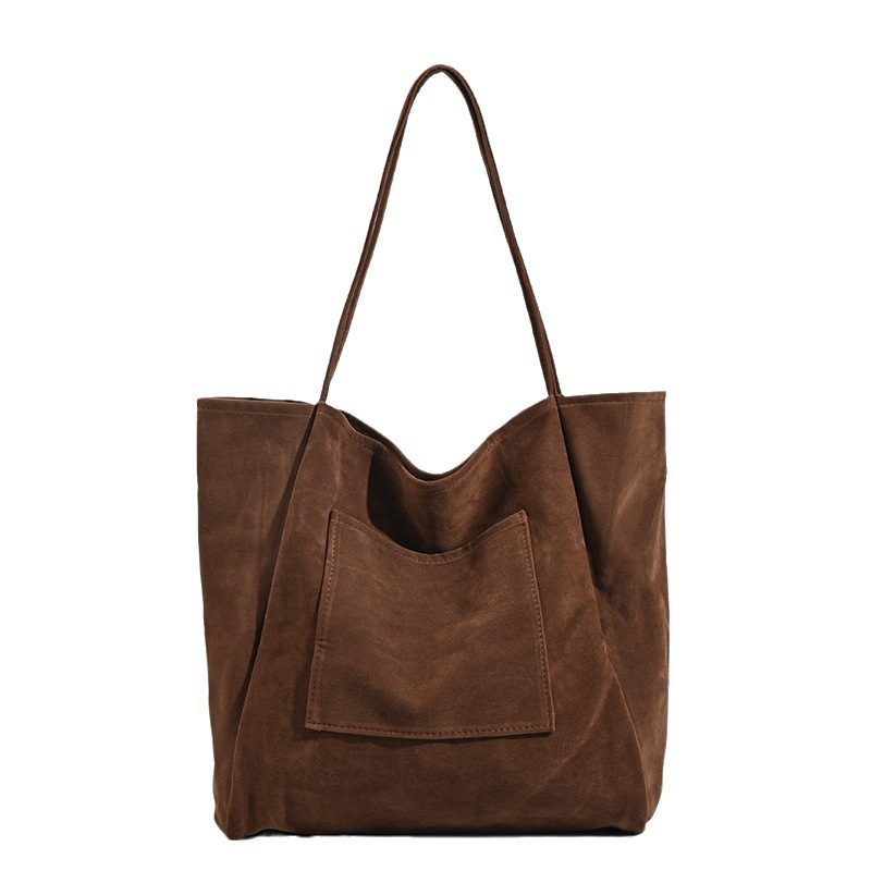 Suede Slouchy Shoulder Tote Bag view 5