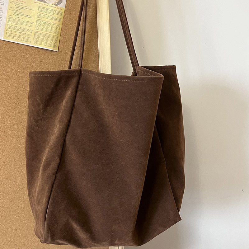 Suede Slouchy Shoulder Tote Bag view 6