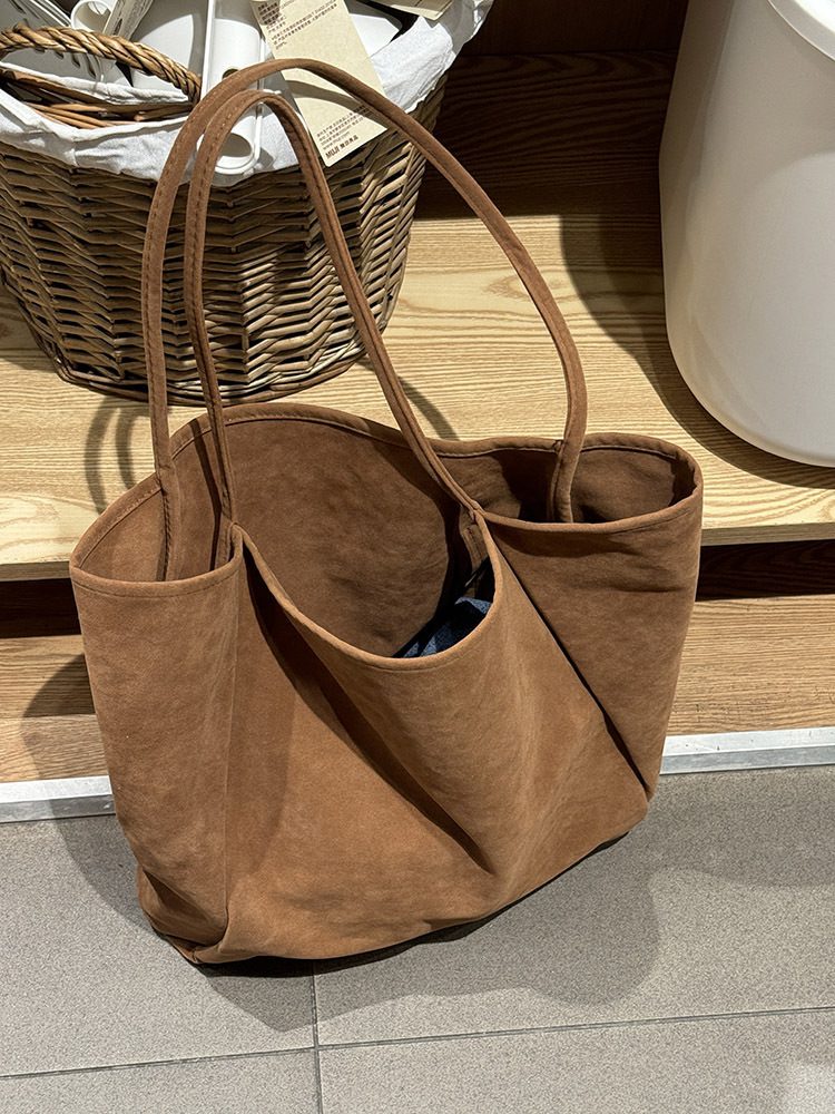 Suede Slouchy Shoulder Tote Bag view 7