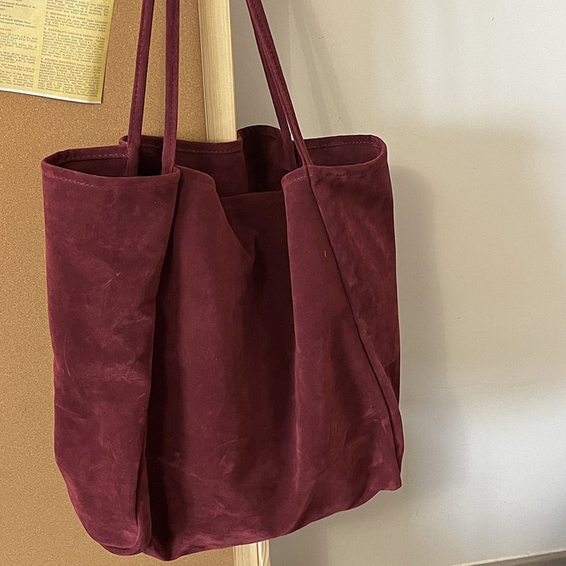 Suede Slouchy Shoulder Tote Bag view 9