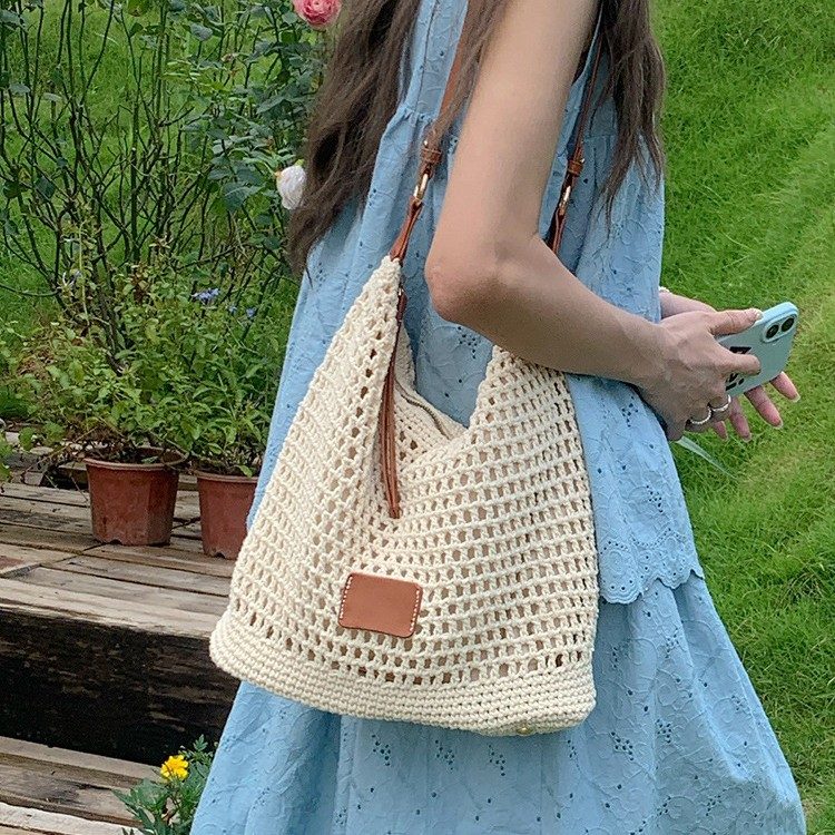 Hollow Woven Beach Tote Bag