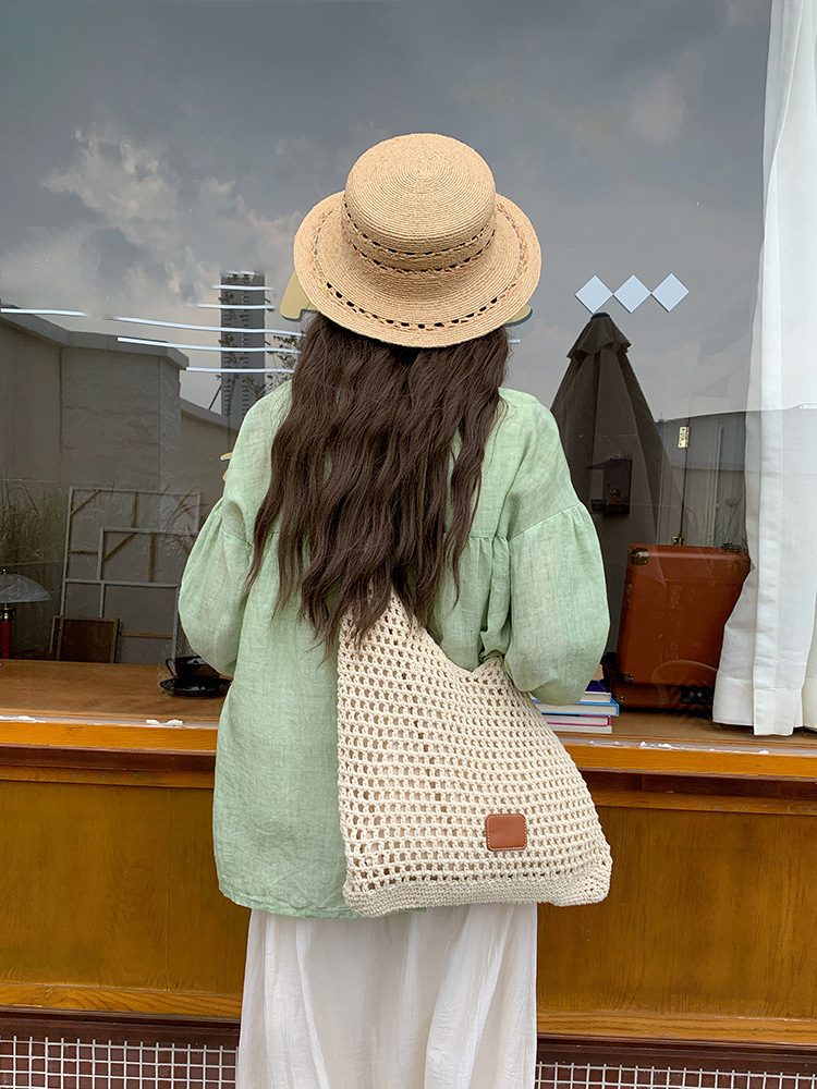 Hollow Knit Beach Tote Bag view 3