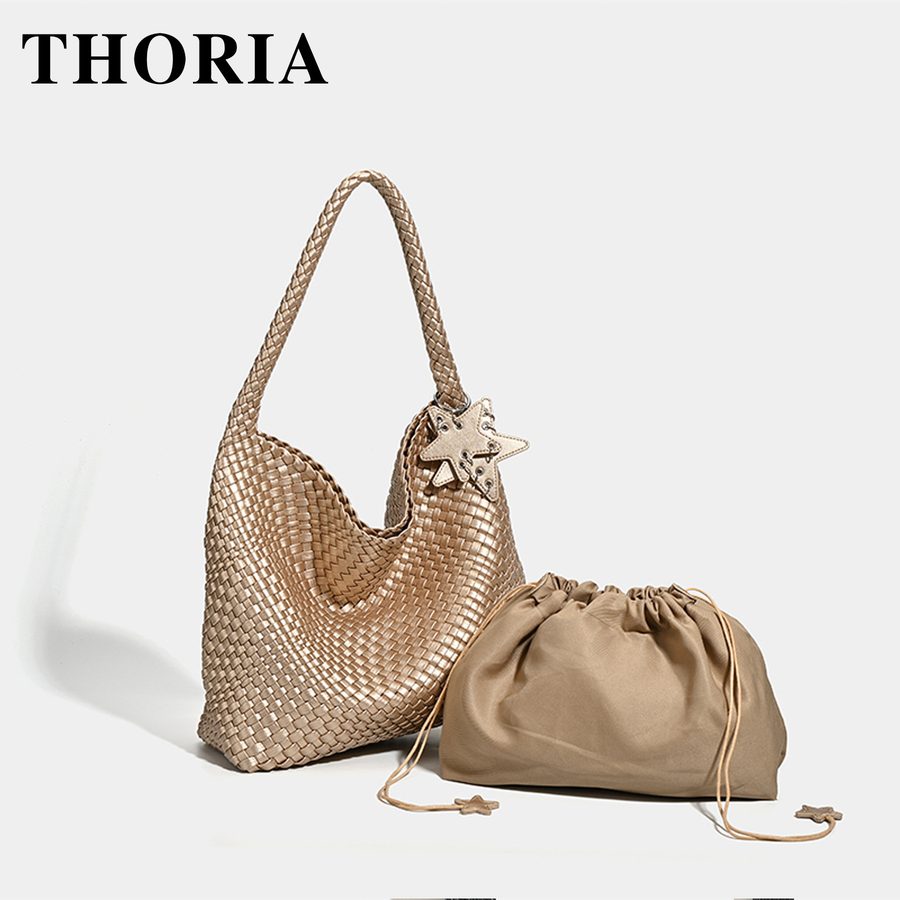 Handwoven Top-Handle Tote Bag Large Capacity