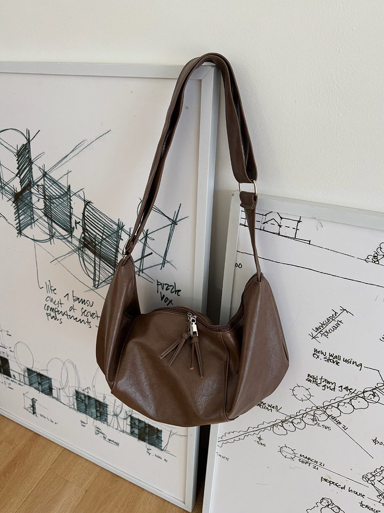 Vintage Weiches Leder Dumpling Schultertasche view 3