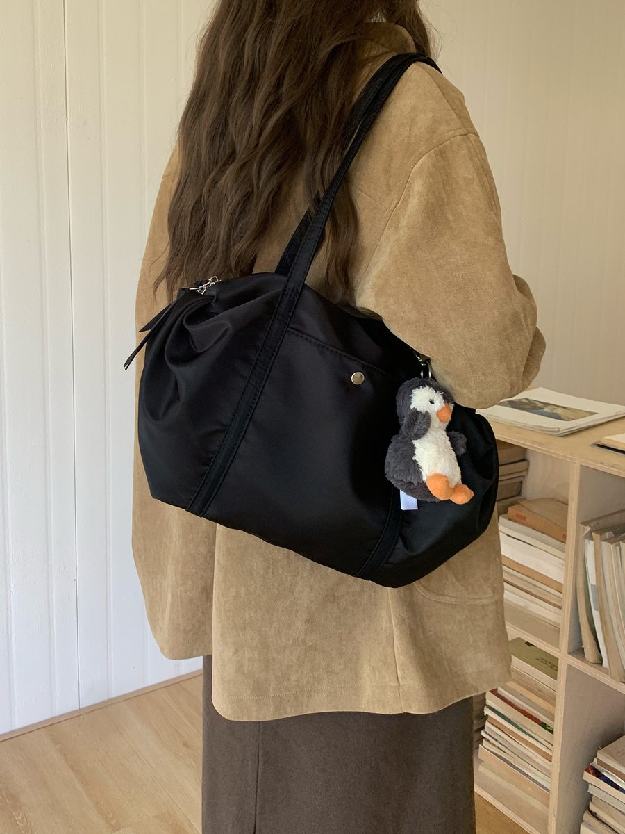 Pleated Nylon Dumpling Tote Bag Lightweight