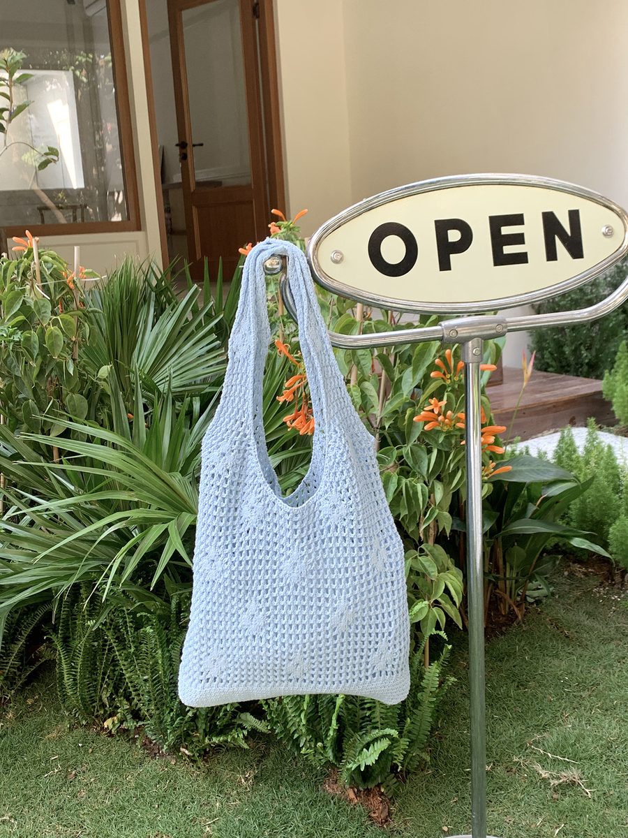 Gewebte Strick Tote Bag Großes Fassungsvermögen Durchbrochen view 6