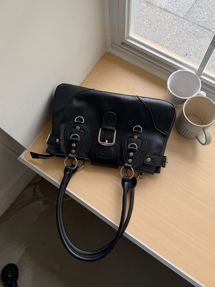 Top-Handle Moto Tote Bag Large Capacity view 5