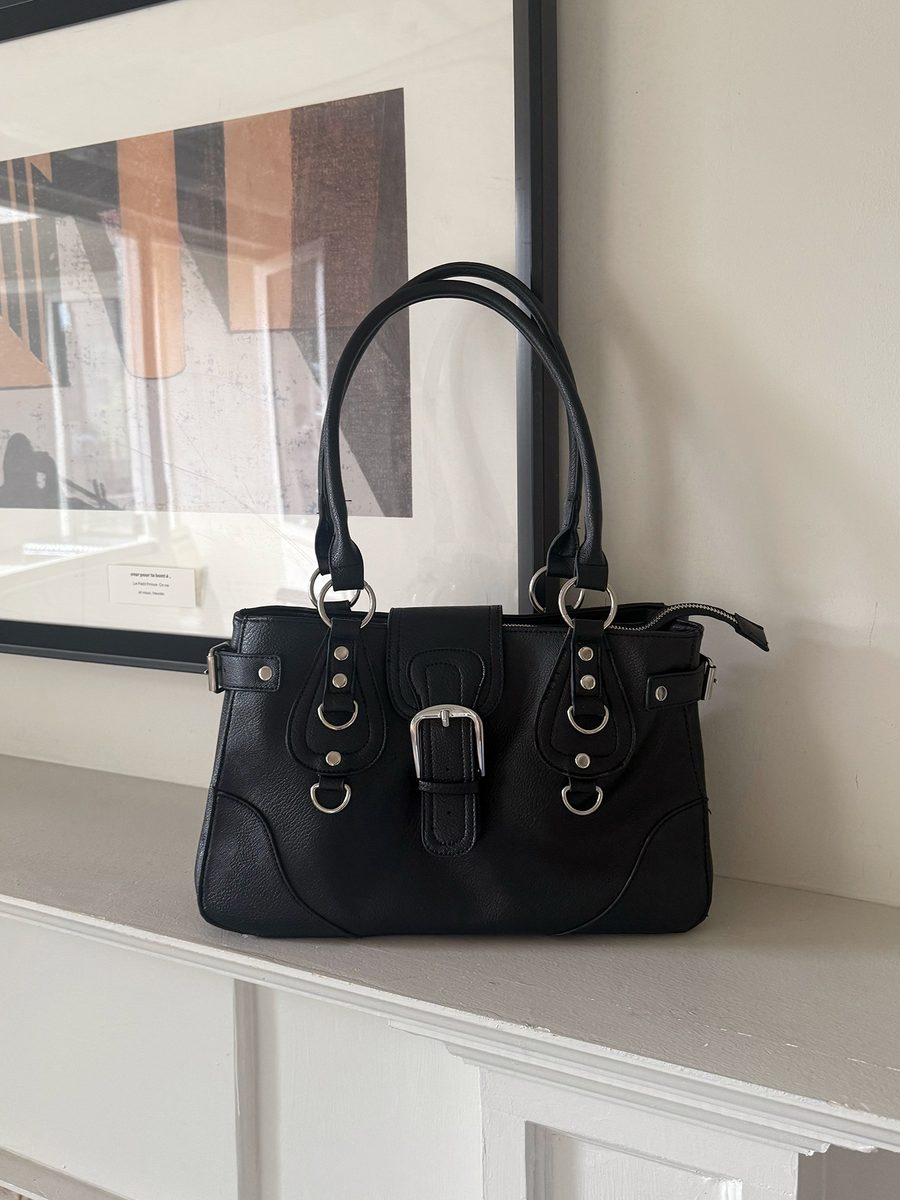 Top-Handle Moto Tote Bag Large Capacity view 6
