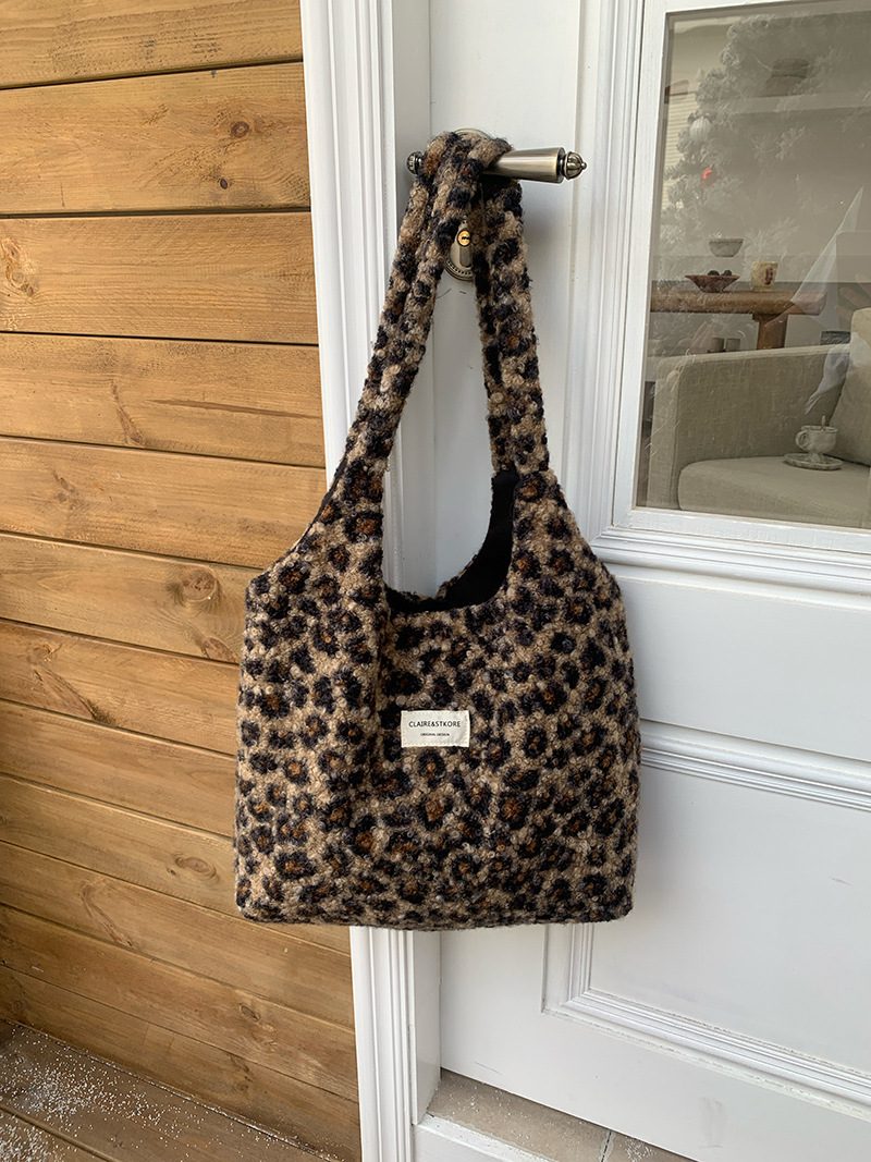 Leopard Faux Fur Tote Bag Large Capacity view 6