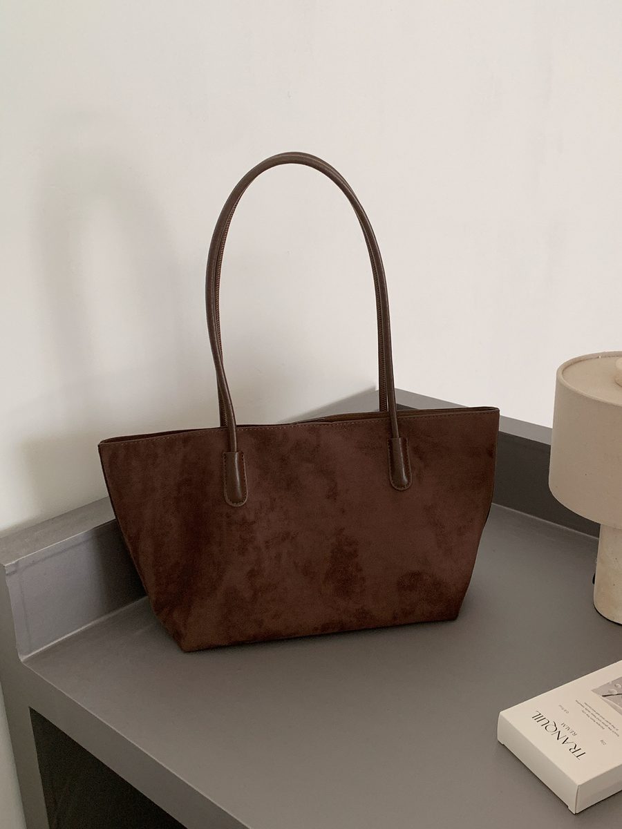 Suede Tote Bag Large Capacity Shoulder Vintage view 6