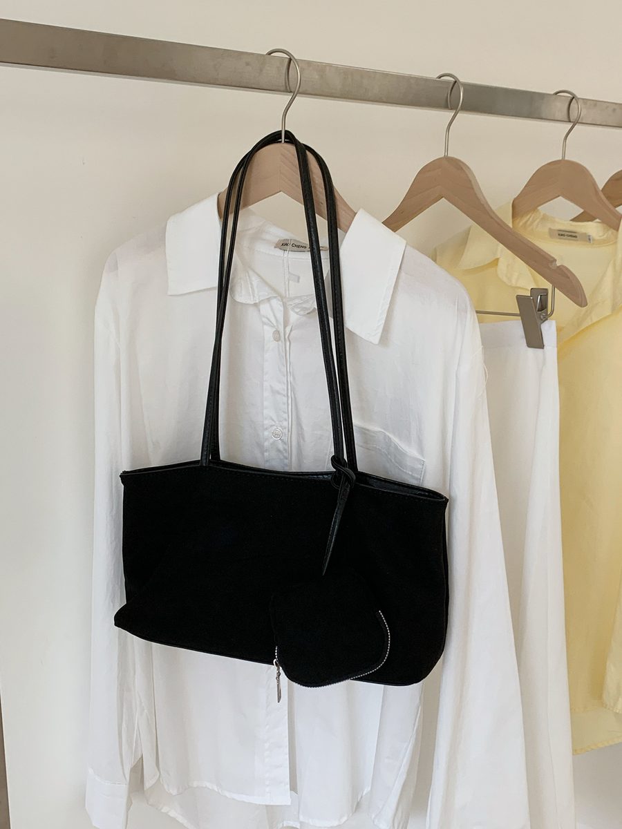 Suede Tote Bag Large Capacity Top-Handle Vintage view 5