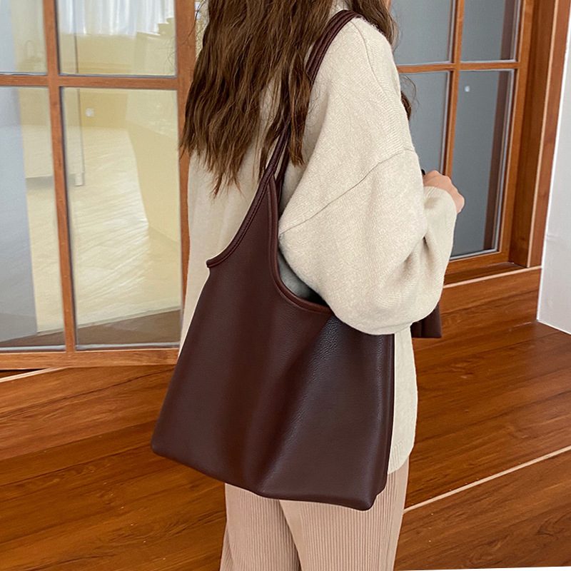 Minimalist Soft Leather Tote Bag Set
