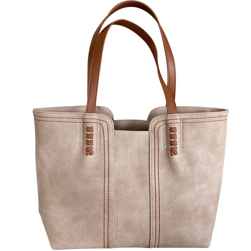 Tas Tote Bahu Gagang Atas Besar Kapasitas Retro Minimalis Stylish Versi Korea 2026 untuk Wanita view 5