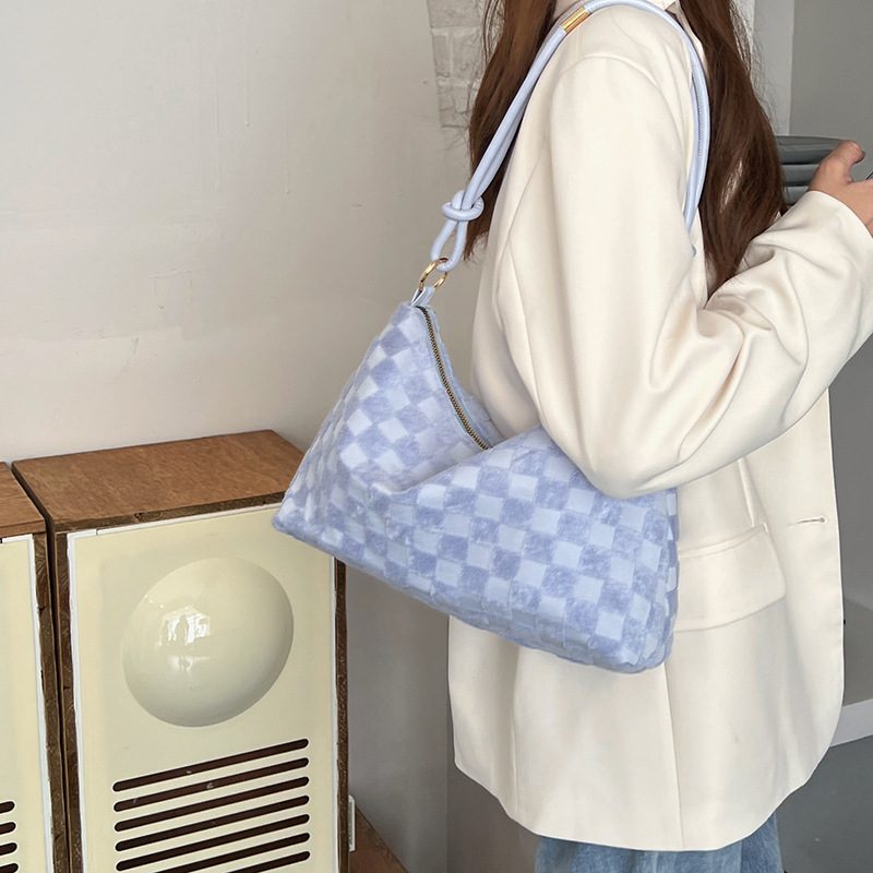 Embroidered Canvas Underarm Shoulder Tote Bag view 2