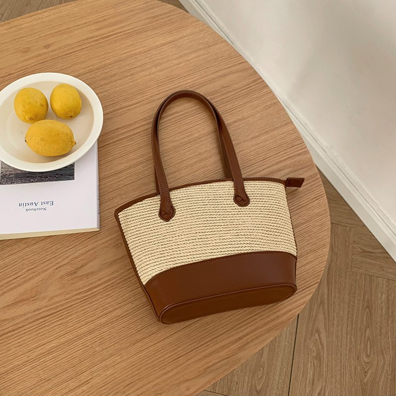 Woven Straw Vintage Underarm Tote Bag