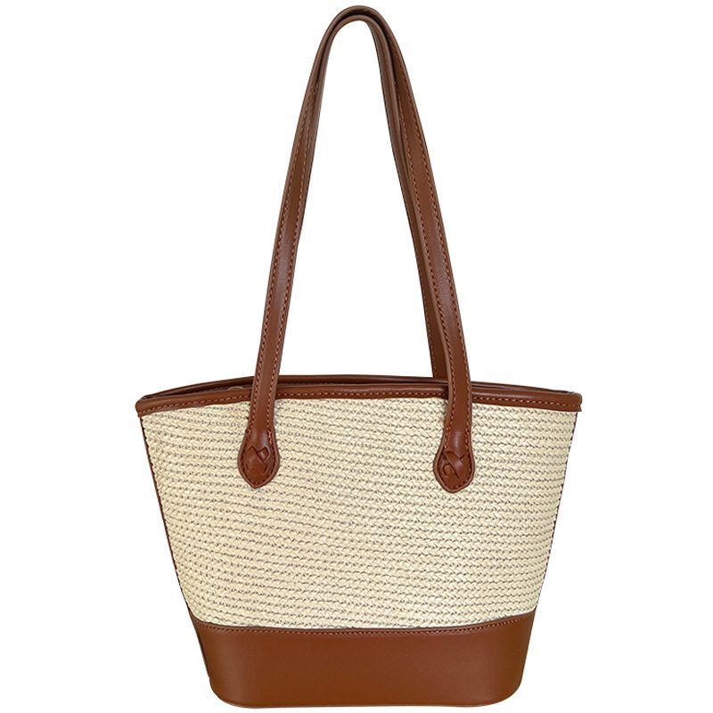 Woven Straw Vintage Underarm Tote Bag view 5