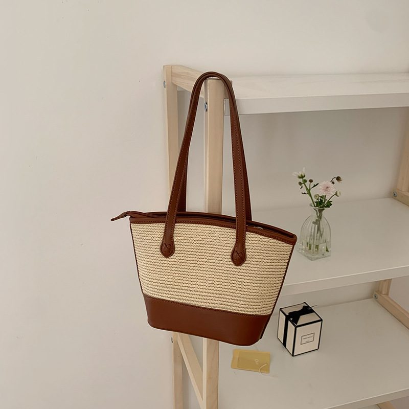 Woven Straw Vintage Underarm Tote Bag view 6