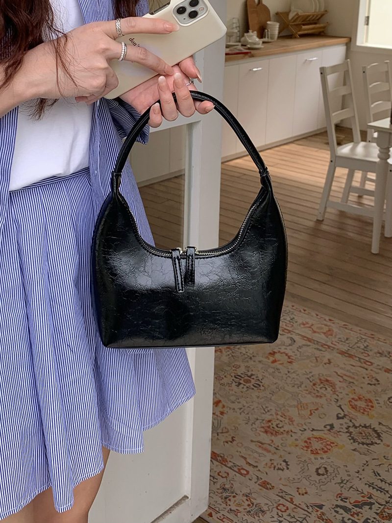 French Silver Shoulder Top-Handle Bag view 5