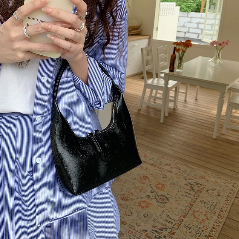 French Silver Shoulder Top-Handle Bag view 8