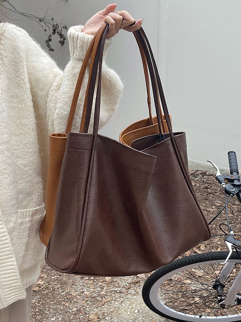 Soft Leather Large Tote Bag