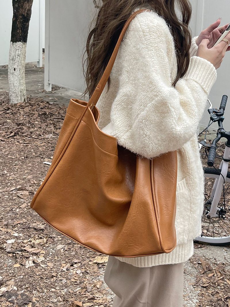 Soft Leather Large Tote Bag view 4