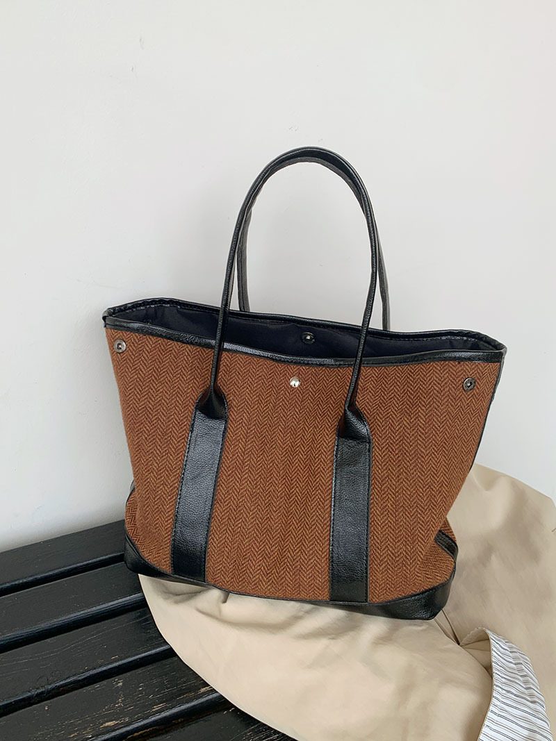 Damen Retro Woll-Tote-Bag mit großem Fassungsvermögen view 6