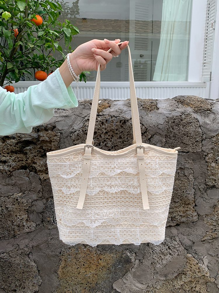 Women's Lace Mesh Large Tote Shoulder Bag view 2