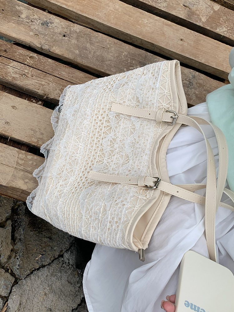 Women's Lace Mesh Large Tote Shoulder Bag view 5