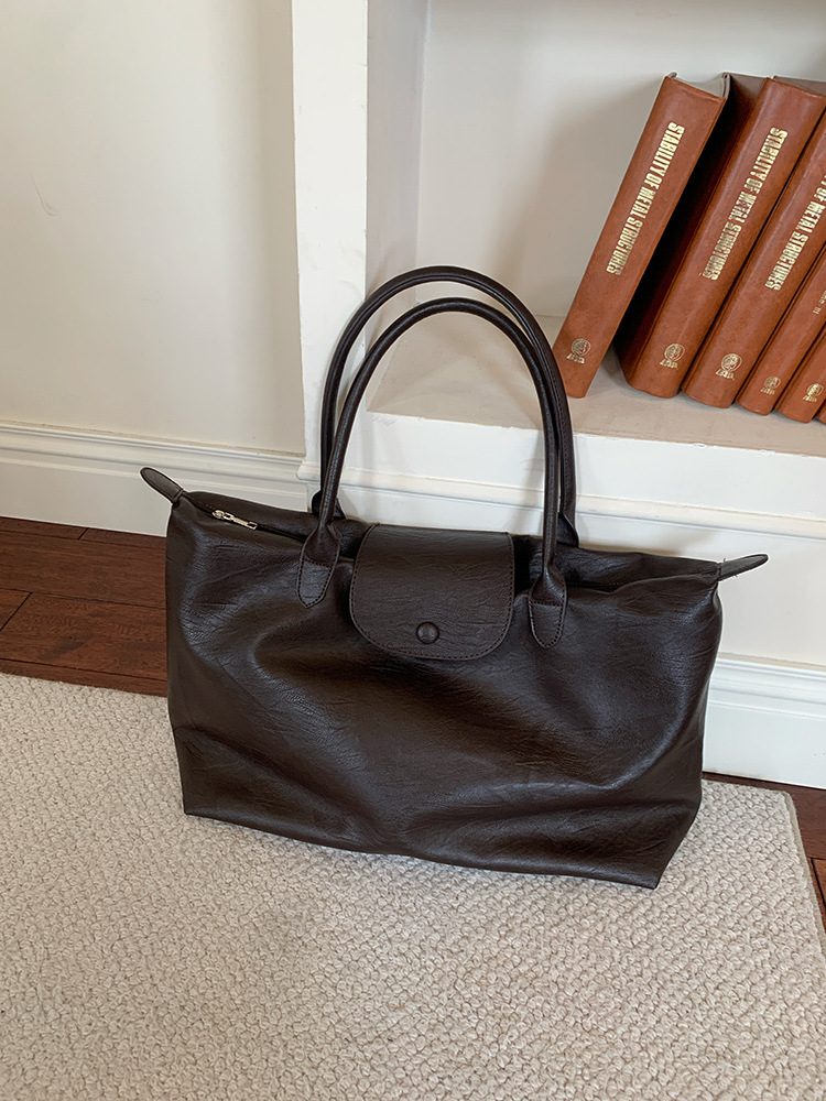 Women's Black Waterproof Large Travel Tote Bag view 4