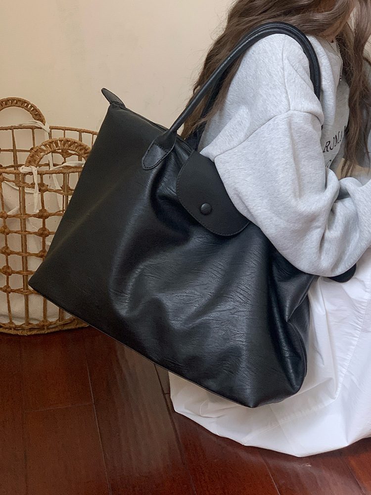 Women's Black Waterproof Large Travel Tote Bag view 5