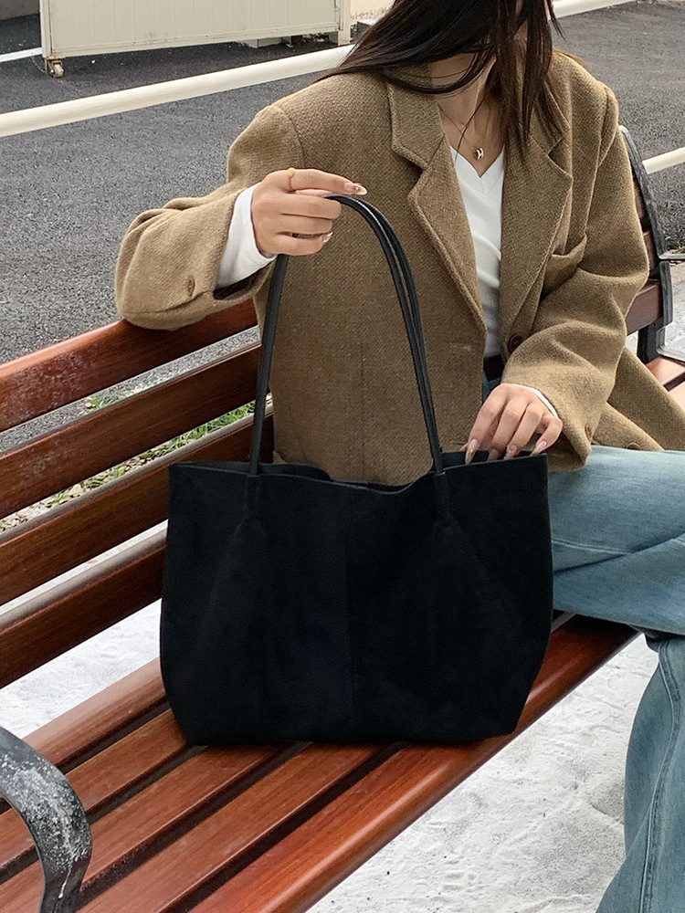 Women's Suede Large Tote Shoulder Bag view 3
