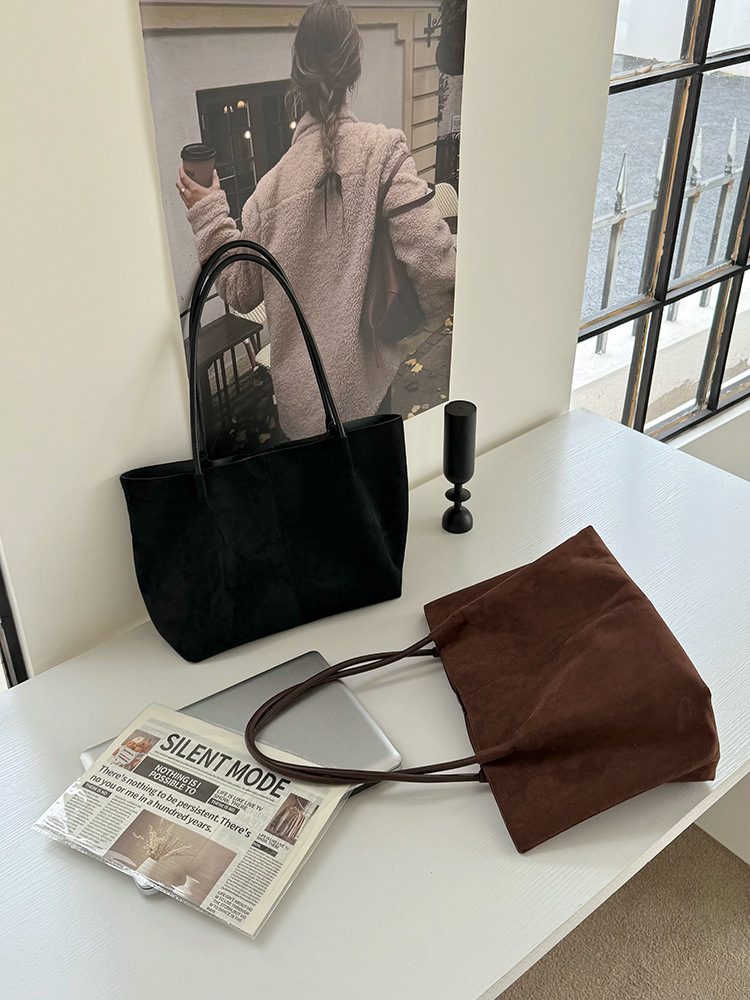 Women's Suede Large Tote Shoulder Bag view 4