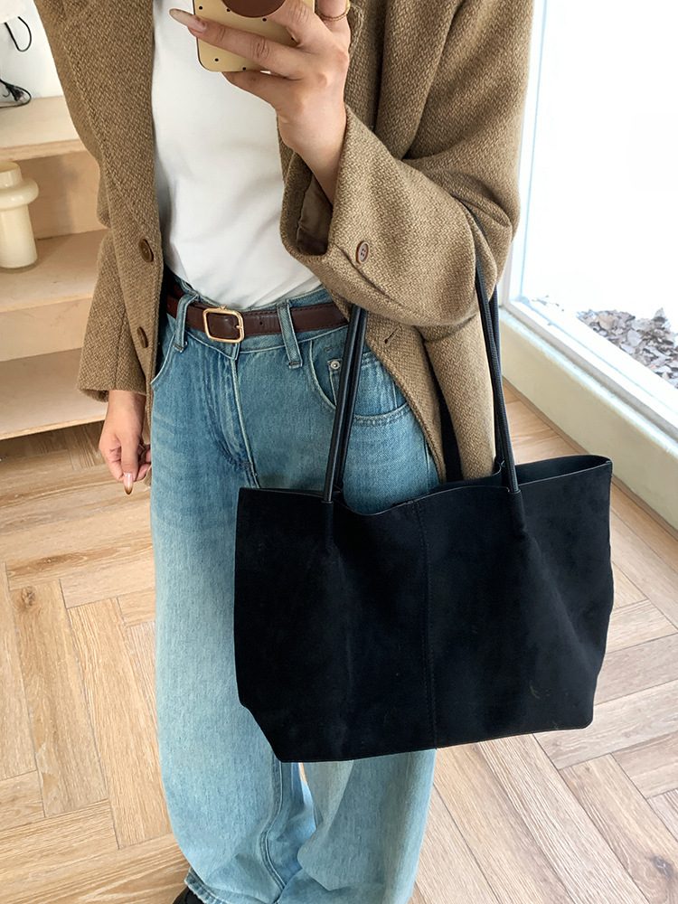 Women's Suede Large Tote Shoulder Bag view 7